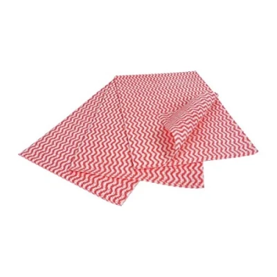 Image of EcoTech EWF25R Envirowipe Compostable Folded Cloth, Red (pack of 25)