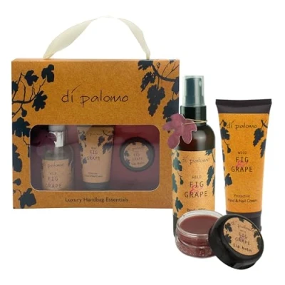 Image of Di Palomo Wild Fig &amp; Grape Luxury Handbag Essentials. Body Mist, Hand Cream Lip Balm Collection. Gifts for Women, Fragrance Skincare Set. Skin Care Her.