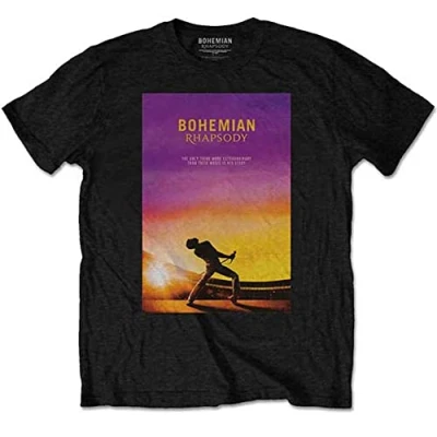 Image of Rockoff Trade Men&#039;s Queen Bohemian Rhapsody (Back Print) T Shirt, Black (Black Black), Medium (Size:Medium)