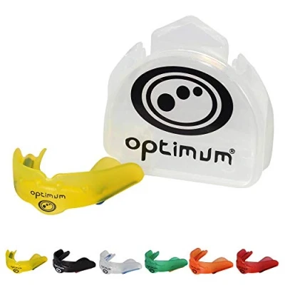 Image of Optimum Matrix Mouthguard Gum Shield Slim Fit with Case for Rugby Hockey Boxing MMA Martial Arts Judo Karate Taekwondo Contact Sports Yellow, Junior