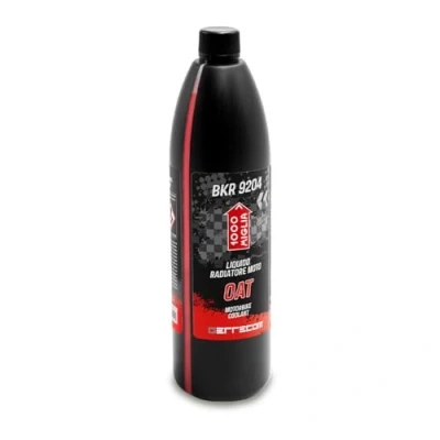 Image of ERRECOM 1000 Miglia BKR 9204 Motorcycle Coolant OAT 38C/+125C, Ready to Use Antifreeze with organic based inhibitor package, 1 Litre RED