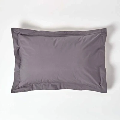 Image of HOMESCAPES Cream Pure Egyptian Cotton King Size Oxford Pillowcase 200 TC 400 Thread Count Percale Equivalent Pillow Case