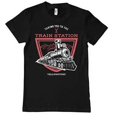 Image of Yellowstone Officially Licensed Taking You to The Train Station Mens T Shirt (Black), XXX Large