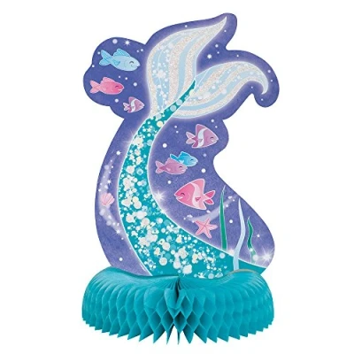 Image of Magical Mermaid Multicolor Honeycomb Centerpiece (35cm) 1 Piece Mesmerizing Table Decor for Parties &amp; Events