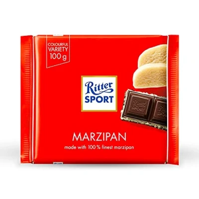 Image of Ritter Sport Dark Chocolate with Marzipan 100g (Pack of 12)
