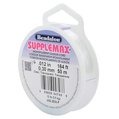 Image of Beadalon SuppleMax Illusion Beading Cord, 0.30 mm / 0.012 in, Clear Monofilament, 50 m 164 ft