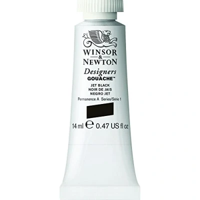 Image of Winsor &amp; Newton 14ml Designers Gouache Tube Jet Black