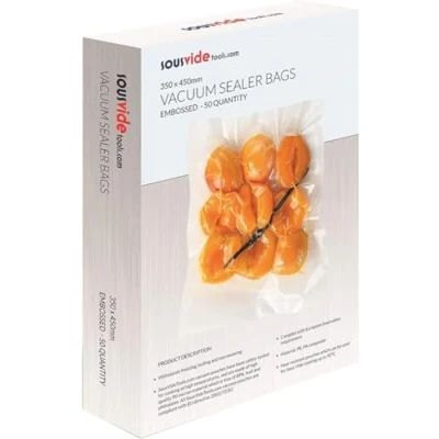 Image of SousVideTools Vacuum Sealer Bags Pack of 50 35cm x 45cm Embossed Food Storage Sous Vide Cooking, Freezing &amp; Microwaving [SVT 06006]