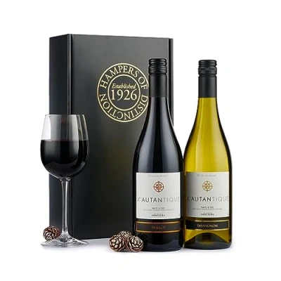 Image of Thornton &amp; France French Wine Gift Set Alain Mecon Merlot Red Sauvignon Blanc White Presented In A Hampers of Distinction Box