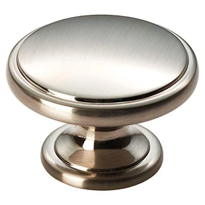 Image of Fingertip Design OXFORD Cabinet Cupboard Door Pull KNOB 38mm Diameter (Satin Nickel)