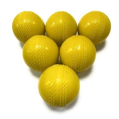 Image of ND Sports Premium Windballs for Cricket Pack of 6 Durable Soft Training Balls Indoor &amp; Outdoor Coaching, Realistic Bounce and Swing All Ages (Yellow)