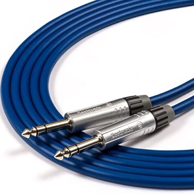 Image of Tourgrade TRS Jack to Lead. foxTWO Cable. Balanced, Mixer, Active Speaker [1.2m, Blue]