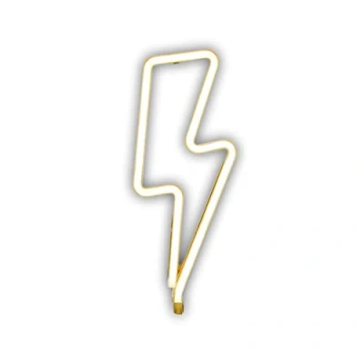 Image of Premium White Lightning Bolt LED Neon Wall Light