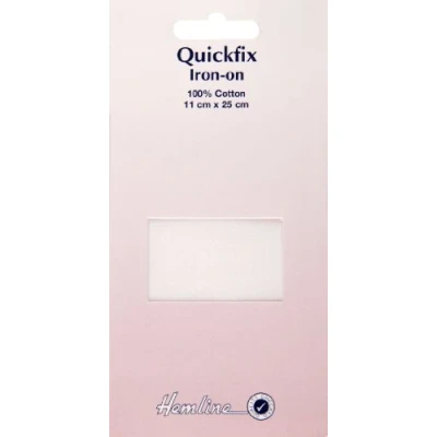 Image of Hemline Quickfix Iron On Cotton Mending Repair Patch White