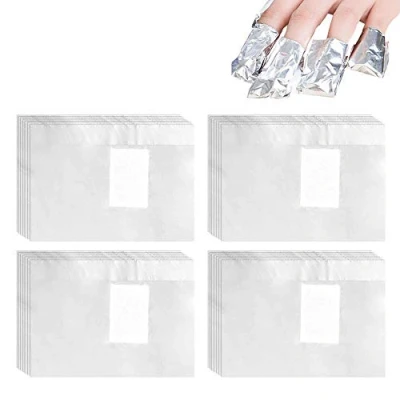 Image of Keyohome 500Pcs Nail Foil Wraps Remover Aluminium Art Soak Off Gel Polish with Pre attached Lint Free Cotton Pads