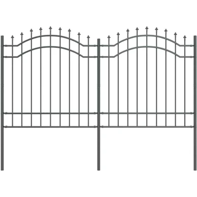 Image of Garden Fence Gray 165 cm Powder coated steel Vidaxl