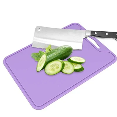 Image of TOPINCN Cutting Board Food Grade Silicone Chopping Home Kitchen Use Purple Flexible Fruits, Vegetables
