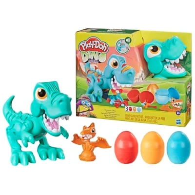 Image of Play Doh Dino Crew Crunchin&#039; T Rex Toy for Kids 3 Years and Up with Dinosaur Sounds Eggs, Multicolor, 2.63 x 11 8.5 inches