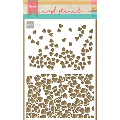 Image of Marianne Design Mask Stencil, Hearts, for Scrapbooking Cardmaking and Other Paper Crafts, White, One Size