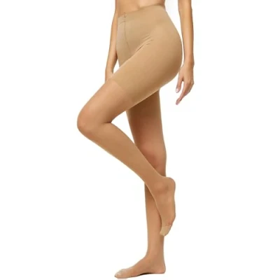 Image of Nur Die Women&#039;s Abdominal Legs 20 Denier Shape Stomach, Thighs and Buttocks Transparent Matte fine Tights Wide Comfort Waistband, Beige (Mandel 116), Small (38 40/S)
