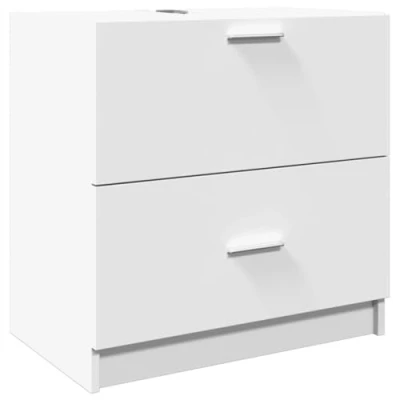 Image of vidaXL Sink Cabinet Vanity Unit Storage Cupboard White Engineered Wood