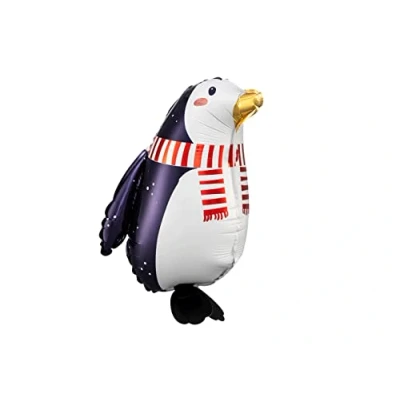 Image of Penguin Foil Christmas Balloon, Festive Party Balloon Gift, Childrens Helium Animal Bird