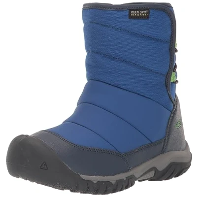 Image of KEEN Puffrider Waterproof Snow Boots, Naval Academy/Surf, 13 UK Child