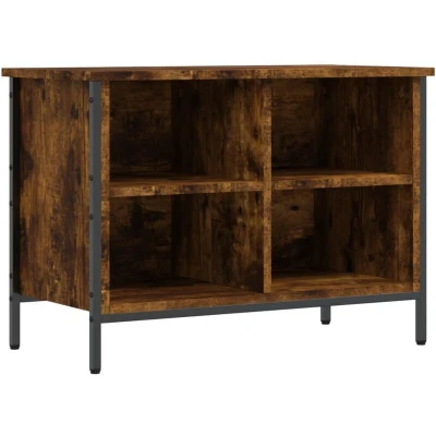 Image of vidaXL Shoe Cabinet Smoked Oak 69x35x50 cm Engineered Wood