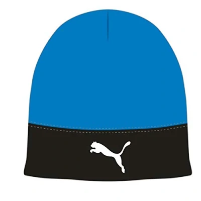 Image of Puma Mens Liga Beanie Hat, Electric Blue Lemonade Black