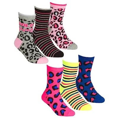 Image of Undercover 6 Pairs Kids Animal Print Ankle Socks 43B676 1xEach 8.5