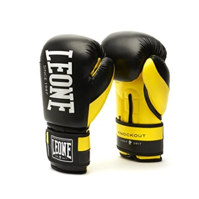 Image of LEONE 1947, KNOCKOUT Boxing Gloves, Unisex Adult, Yellow, 10 OZ, GN371