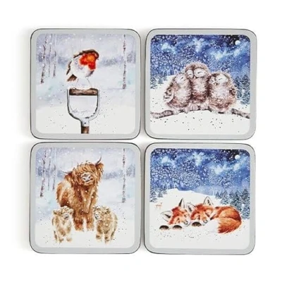 Image of Wrendale Designs Set of 4 Winter Skies Coasters