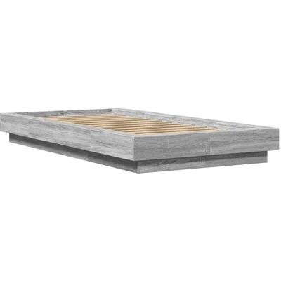 Image of vidaXL Bed Frame without Mattress Grey Sonoma 75x190 cm Small Single