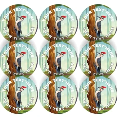 Image of 144 Personalised Woodpecker Bird 30mm Reward Stickers for School Teachers, Parents and Nursery