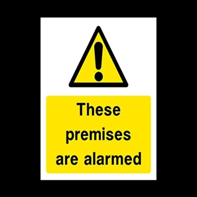 Image of These Premises are Alarmed Sticker/Self Adhesive Sign Security, Camera, Closed Circuit TV, Warning Safety (S11)