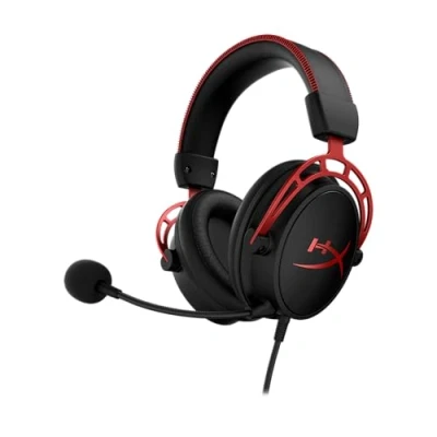 Image of HyperX Cloud Alpha Gaming Headset, Dual Chamber Drivers, Legendary Comfort, Aluminum Frame, Detachable Microphone, Works on PC, PS4, PS5, Xbox One, Series XS, Nintendo Switch and Mobile Red
