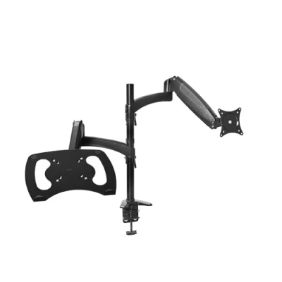 Image of Trust Mara Dual Monitor Arm with Laptop Tray, Ergonomic Adjustable Mount up to 32&quot; Stand 17&quot;, Gas Spring, Swivel and Tilt, Vesa 75/100 for PC Screen Table Desk
