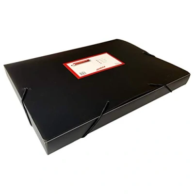 Image of A4 Clearview Black Box File with Elastic Closure