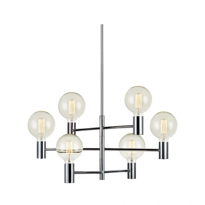 Image of Markslöjd Capital pendant light, chrome, 6 bulb
