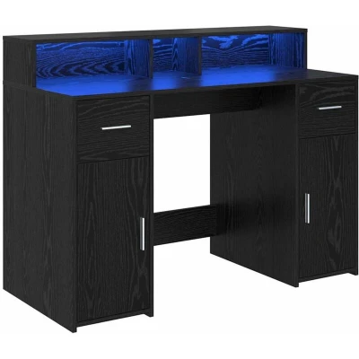 Image of vidaXL Desk Black Oak 120x55x91 cm Engineered Wood
