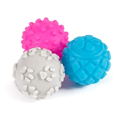 Image of Ancol Small Bite Vinyl 6 Ball Assorted, 4.5 cm, clear