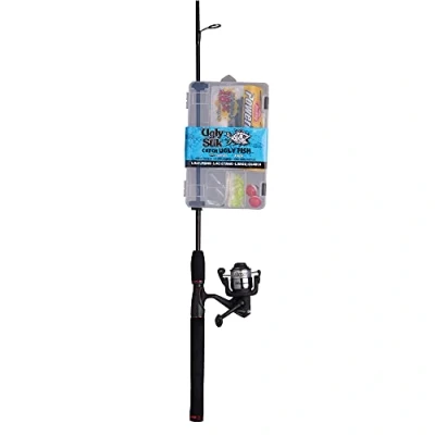 Image of Shakespeare Ugly Stik Catch Fish Lake and Pond 6’ Spinning Combo 23 Piece Kit, 2 Fishing Rod, Size 30 Ball Bearing Reel, Combines Graphite Fiberglass for a Strong Rod