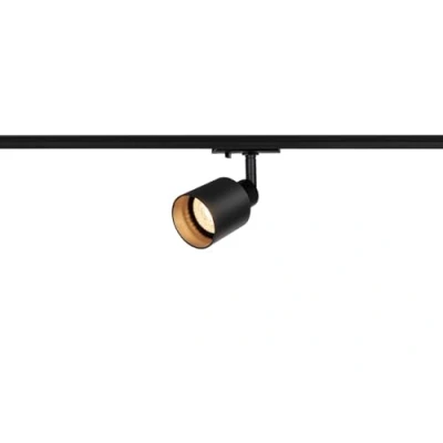 Image of SLV PURI track LED spotlight, swivel and 1 phase spot, ceiling light, rail system, interior lighting GU10, max. 50W, incl. adapter, black with glass