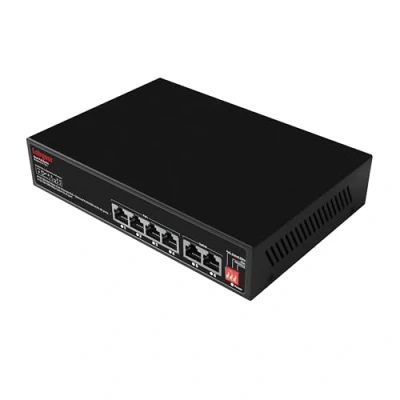 Image of Labgear 4+2 Port Gigabit PoE Network Switch, 300m Range Unmanaged High Speed Ethernet Splitter Hub with Extended Range, Desktop or Wall Mounted, Durable Metal Housing