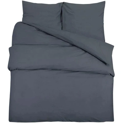 Image of vidaXL Duvet Cover Set Anthracite 260x240 cm Light weight Microfiber