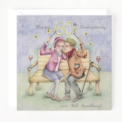Image of Berni Parker 60th Wedding Anniversary Card Still Sparkling