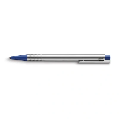 Image of Lamy logo matt blue Ballpoint Pen in an elegant &amp; robust stainless steel case line width M including large capacity refill 16