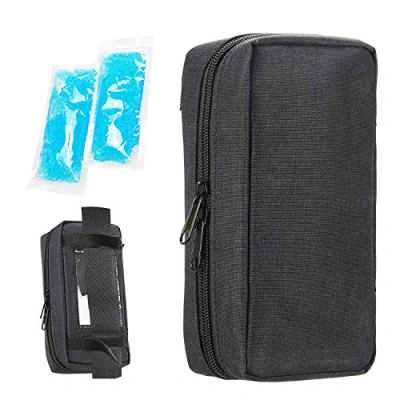 Image of Insulin Cooling Travel Case Portable Diabetic Supplies Organizer Cooler Bag with 2 Ice Pack by YOUSHARES (Black)
