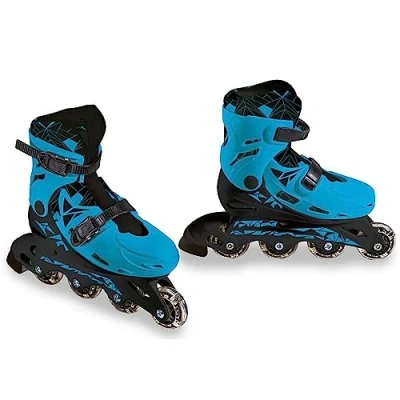 Image of mondo Toys Boy in Line Adjustable Inline Skates PVC Wheels Scooter for Children/Girls M/Size 33/36 28330, Cartoon, Multicoloured, Unique