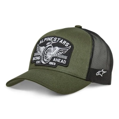 Image of Alpinestars Men&#039;s Heritage Trucker Hat Baseball Cap, Army Green/Black, One Size